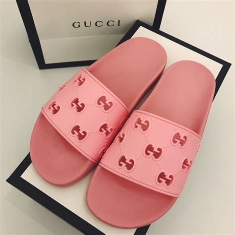 gucci slides cherry blossom|women's pink Gucci slides.